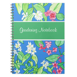 Roze, witte Floral  tuinend Notitieboek