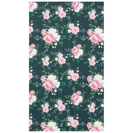 roze witte florale achtergrond tafelkleed (Voorkant)