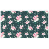 roze witte florale achtergrond tafelkleed (Voorkant (Horizontaal))