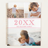 Roze witte foto Collage Planner (Voorkant)