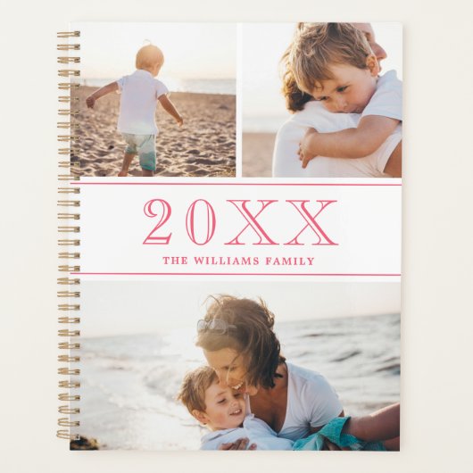Roze witte foto Collage Planner (Voorkant)