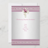 Roze witte foto Cross Baptisme Christening Kaart (Achterkant)