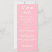 Roze witte foto leuke feiten verjaardagsmenu kaart (Voorkant)