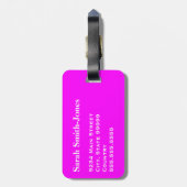 Roze witte fragiele handvat met zorg Dank u Bagagelabel (Achterkant verticaal)