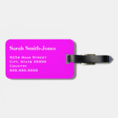 Roze witte fragiele handvat met zorg Dank u Bagagelabel (Achterkant horizontaal)