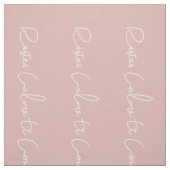 roze witte Franse script kalm houden en doorgaan Stof (Swatch)