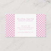 Roze witte Gecontroleerde Moderne Visitekaartje (Achterkant)