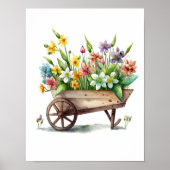 Roze Witte Gele Purple Flowers in wielloop Poster (Voorkant)