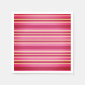 Roze Witte Gele Strepen Papieren servetten (Voorkant)