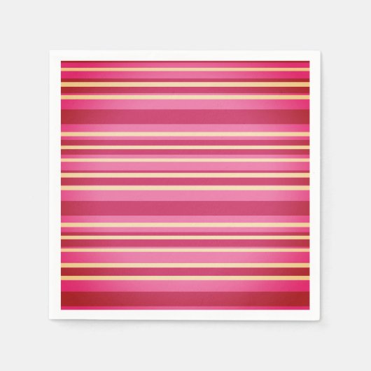 Roze Witte Gele Strepen Papieren servetten (Voorkant)