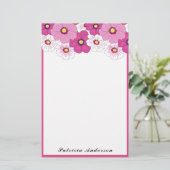 roze witte, gele ventilator briefpapier (Staand voorkant)