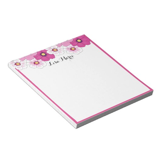 roze witte, gele ventilator notitieblok (Schuin)