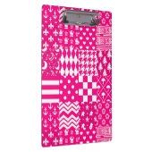 Roze Witte Gemengde Patchwork Ontwerp Klembord (Rechts)