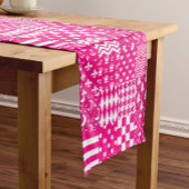 Roze Witte Gemengde Patchwork Ontwerp Korte Tafelloper