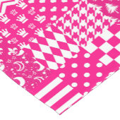 Roze Witte Gemengde Patchwork Ontwerp Korte Tafelloper (Hoek)