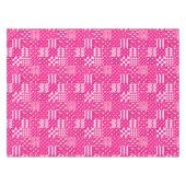 Roze Witte Gemengde Patchwork Ontwerp Tafelkleed (Voorkant (Horizontaal))