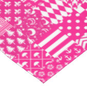 Roze Witte Gemengde Patchwork Ontwerp Tafelkleed (Gekanteld)