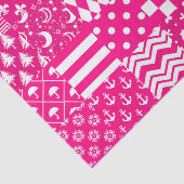 Roze Witte Gemengde Patchwork Ontwerp Tissuepapier (Detail)