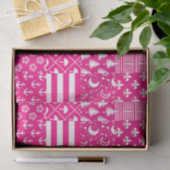 Roze Witte Gemengde Patchwork Ontwerp Tissuepapier (Geschenk)