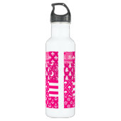 Roze Witte Gemengde Patchwork Ontwerp Waterfles (Achterkant)