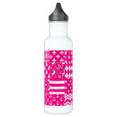 Roze Witte Gemengde Patchwork Ontwerp Waterfles (Links)