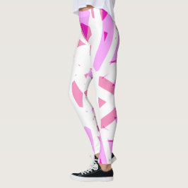 Roze witte geometrische kunst Deco Valentijnse  ho Leggings