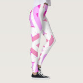 Roze witte geometrische kunst Deco Valentijnse  ho Leggings (Rechts)