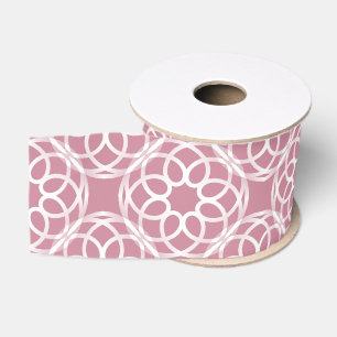 Roze Witte Geometrische Naadloos Patroon Grosgrain Lint