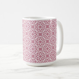Roze Witte Geometrische Naadloos Patroon Koffiemok