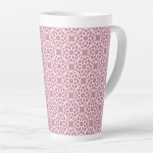 Roze Witte Geometrische Naadloos Patroon Latte Mok