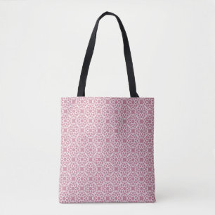 Roze Witte Geometrische Naadloos Patroon Tote Bag