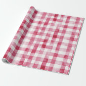 Roze witte geplakte strepen Verjaardag Cadeaupapier (Uitgerold)