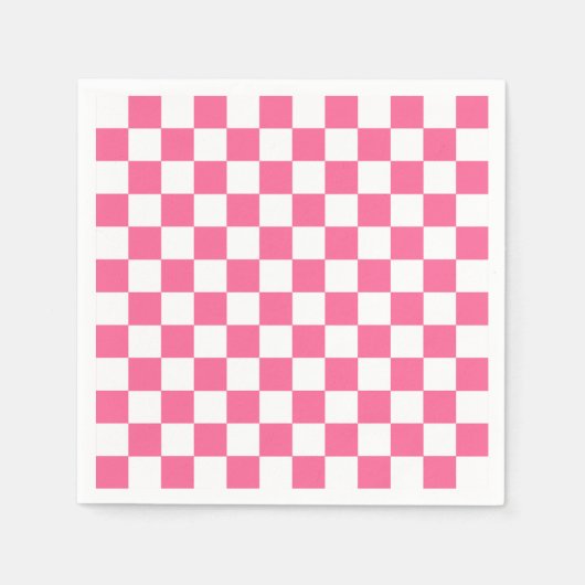 Roze Witte Geruite Controlepatroon Servet (Voorkant)