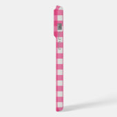 Roze witte geruite geruite gingham iPhone hoesje (Linkerkant)