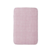 Roze Witte Geruite Geruite Naadloos Patroon Badmat (Voorkant Verticaal)