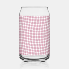 Roze Witte Geruite Geruite Naadloos Patroon Blikvorm Glas