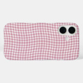 Roze Witte Geruite Geruite Naadloos Patroon Case-Mate iPhone Case (Achterkant (horizontaal))