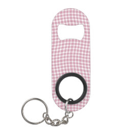 Roze Witte Geruite Geruite Naadloos Patroon Mini Flessenopener