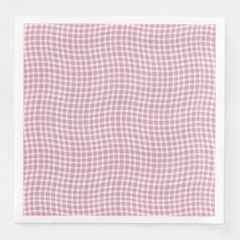 Roze Witte Geruite Geruite Naadloos Patroon Servet