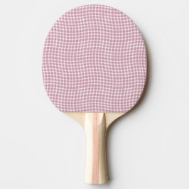 Roze Witte Geruite Geruite Naadloos Patroon Tafeltennisbatje