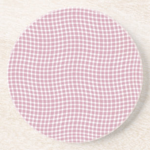 Roze Witte Geruite Geruite Naadloos Patroon Zandsteen Onderzetter