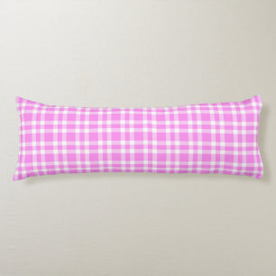 Roze Witte Geruite Patroon Lichaamskussen