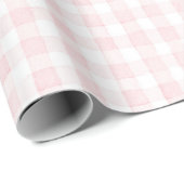 Roze Witte Geruite Strepen Bruidsdouche Cadeaupapier (Rol Hoek)