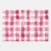 Roze Witte Geruite Strepen Bruiloft Inpakpapier Vel (Voorkant 3)