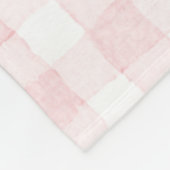 Roze Witte Geruite Strepen Fleece Deken (Hoek)