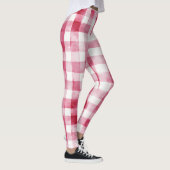 Roze Witte Geruite Strepen Leggings (Rechts)