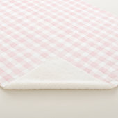 Roze Witte Geruite Strepen Sherpa Deken (3/4)
