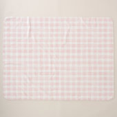 Roze Witte Geruite Strepen Sherpa Deken (Voorkant (horizontaal))