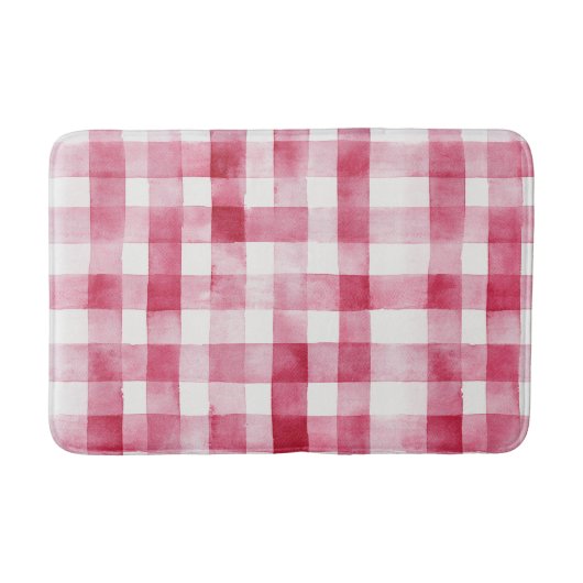 Roze Witte Geruite Strepen Verjaardag Badmat (Voorkant)