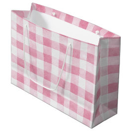 Roze Witte Geruite Strepen Verjaardag Groot Cadeauzakje